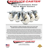 Service Caster 3 Inch SS Nylon Wheel Swivel Top Plate Caster Lock Brake 2 Rigid SCC, 2PK SCC-SSTTL20S314-NYS-2-R-2